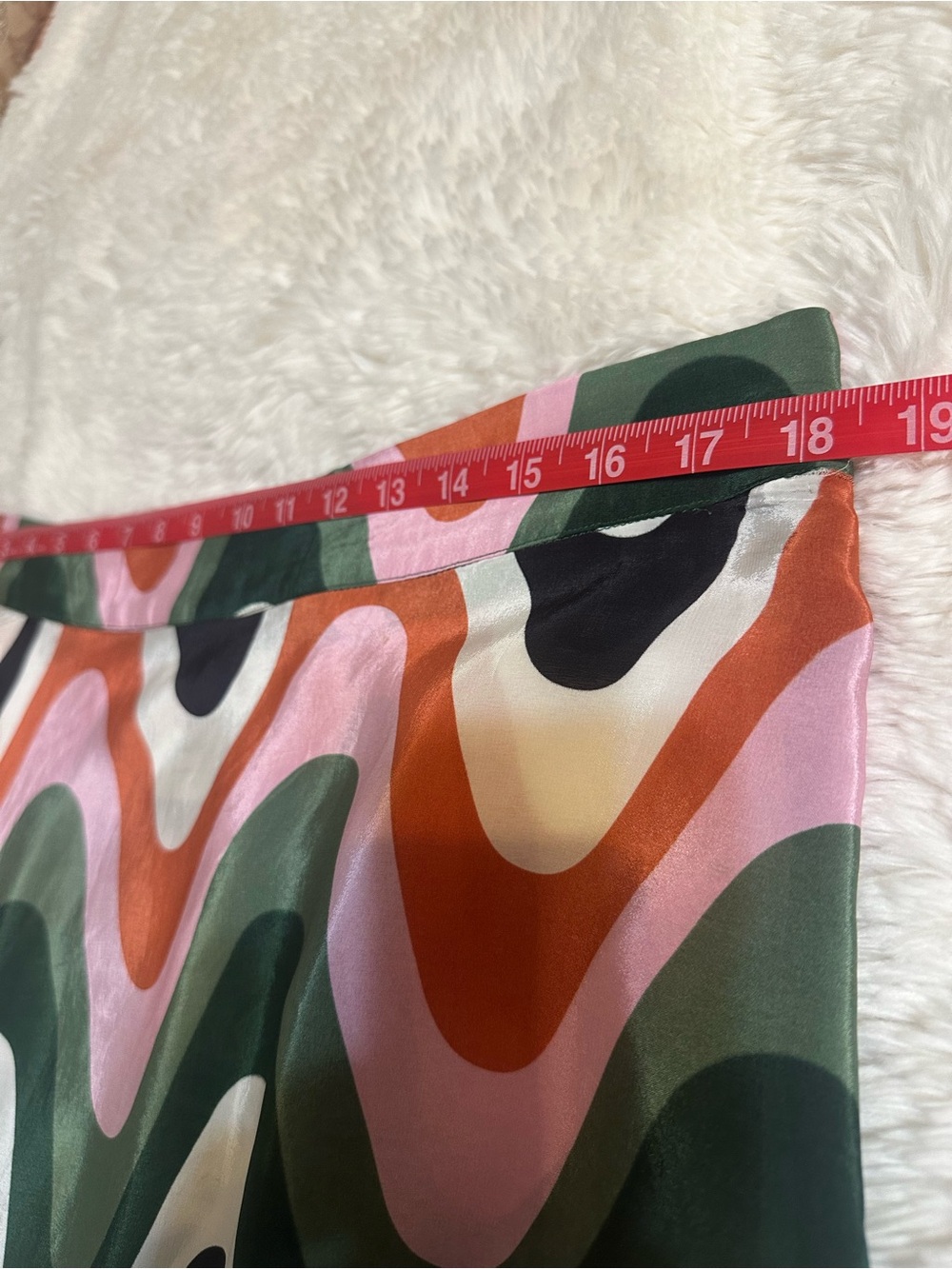Farm Rio Wave Gradient Midi Skirt XL Colorful Abstract Resort Boho - Picture 9 of 12